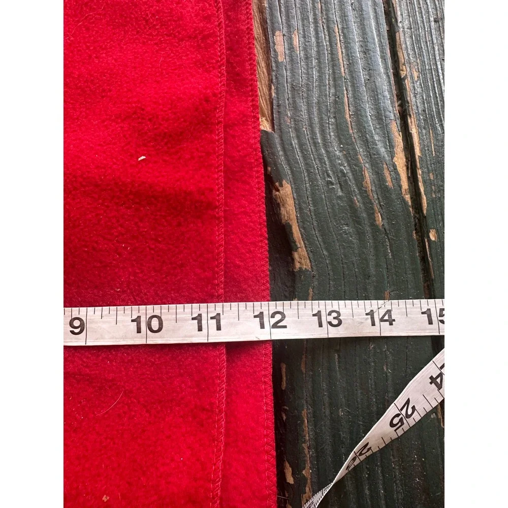 Nautica Red NauTech Fleece Scarf Winter Warm‎ Snowflake Logo Patch New With Tags